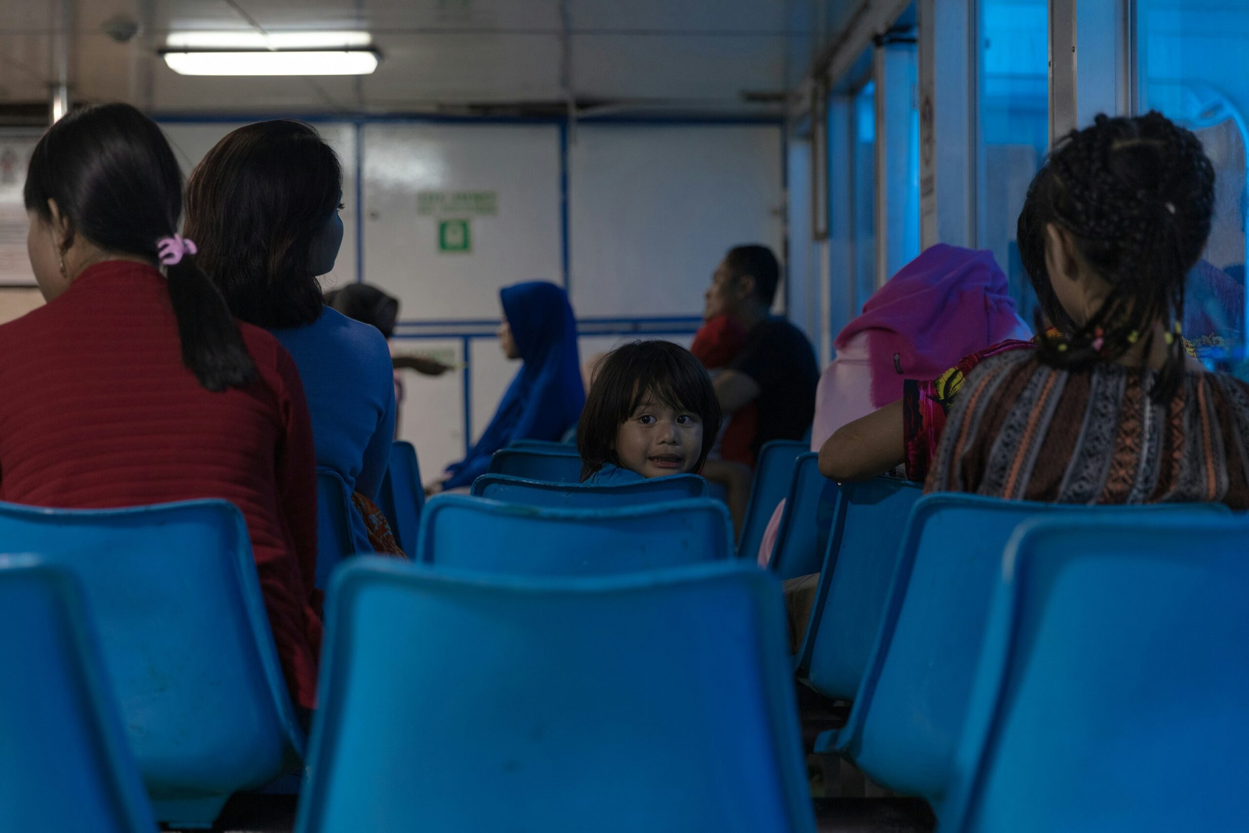 Photo of Sarah's family boarding an emergency flight from Bali